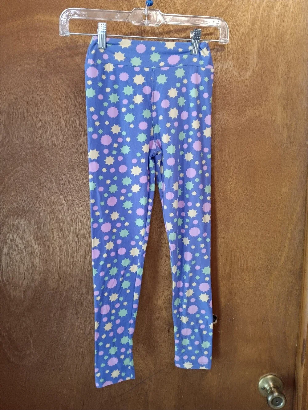 Lularoe Kids Purple Star & Dot  Leggings